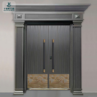 Porte d'entrée antivol de style colonne romaine chinoise en alliage de zinc et acier inoxydable, finition peinture thermolaquée, pour usage commercial et protection de villa