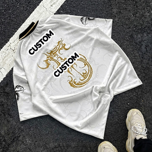 Allover-Print Sportbekleidung Vintage Klassische Retro Fußballtrikots Maßgefertigte Retro Fußballtrikots V-Ausschnitt Fußball T-Shirt Herren - Product Image 3