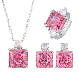 Nouveauté 2026 : Parure de bijoux pour femme en argent 925 et zircon, motif fleur de glace, plaqué rhodium rose princesse, boucles d'oreilles et colliers, idéal pour un cadeau - Product Image 5