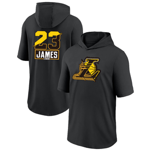 Sweat à capuche d'entraînement de basketball pour homme, personnalisé avec logo imprimé, en maille, séchage rapide, manches courtes, motif uni, été, polyester - Product Image 1