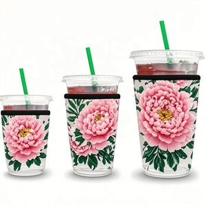 Funda de Neopreno con Diseño de Moda y Estampado de Flores Personalizado para Café, Helados, Bebidas, Mantiene las Manos Secas y Cómodas - Product Image 6