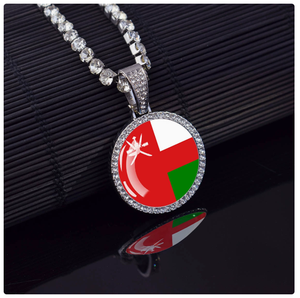 Collar con Bandera de Jordania Personalizado al por Mayor, Collares con Diamantes, Recuerdos, Accesorios de Moda, Collar de Aleación para Hombres y Mujeres - Product Image 4