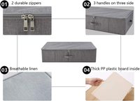 Haute qualité sous le lit poubelle de rangement sac vêtements couvertures drap de lit couette housse de couette ensemble placard organisateur boîte avec couvercles poignée
