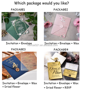 Juego de Invitaciones de Boda de Acrílico Verde Salvia de Lujo con Impresión en Dorado, Invitación Transparente Personalizada con Sello de Cera y RSVP - Product Image 5