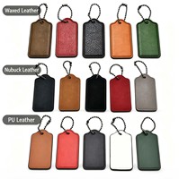 Gantungan Kunci Kulit PU Logo Kustom, Liontin Tas dari Paduan Seng, Cincin Kunci Kosong, Hadiah Promosi Grosir