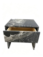 Table d'appoint de salon de luxe personnalisée, table de chevet en pierre naturelle avec tiroirs