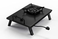 Réchaud de camping à gaz avec structure séparée, fonctionnement manuel, design léger et portable, sac de transport pour la cuisson en extérieur, en voiture et les événements sportifs