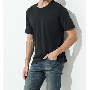 T-Shirt con colletto serigrafato 2025 pesante e 100% in bianco in cotone con vestibilità squadrata da uomo - Product Image 4