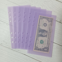 Carnet A7 à spirale avec fermeture éclair givrée, format A4, 100 g/m², PVC transparent, enveloppes auto-scellantes en plastique transparent pour argent liquide, budget