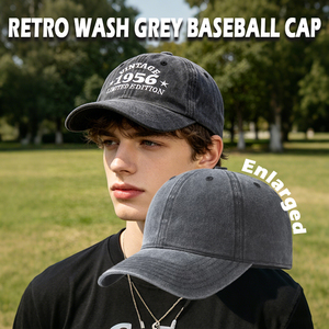 Cappellino da Baseball RTS in Cotone Lavato Stile Retrò, Logo Personalizzato, 6 Pannelli, Chiusura Snapback in PVC, Regolabile, Traspirante, Protezione Solare, Sportivo - Product Image 1