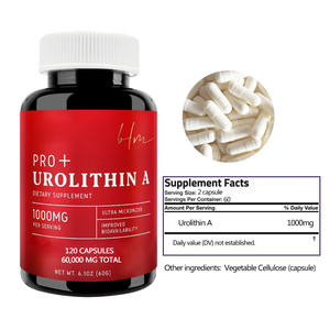 Urolithine sauvage en capsules pour adultes 0,5 g 120 unités, approvisionnement de 12 mois, stockage cryogénique, fabriqué en Chine, export transfrontalier, source OEM, usine - Product Image 2
