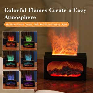 Fireplace Aroma <strong>Diffuser</strong> Ultrasonic Air Humidifier 300ml Essential Oil With Remote Control <strong>Colorful</strong> Flame <strong>LED</strong> Light for Home - Product Image 3