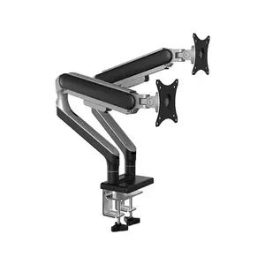 Dual Monitor Stand Gas Spring Sturdy Desk Mount Ergonomic Height Adjustable Clamp Grommet LCD Monitor Arm Stand