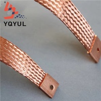 Shunt Eléctrico Flexible de Cobre Puro Trenzado YULIAN - Correa de Medición de Corriente de Alta Conductividad con Orificios de Montaje