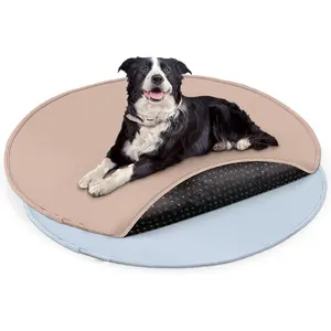 Alfombrillas redondas reutilizables y acogedoras para entrenamiento de cachorros, para ejercicio Corralito, alfombra impermeable, almohadilla grande lavable azul de 48 pulgadas para perros