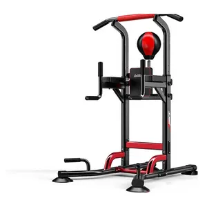 Heavy Duty regolabile Power Tower Workout Dip Station Pull Up Bar con boxe multifunzione Home Strength Training Fitness