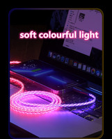 Câble de données Micro USB en alliage d'aluminium tressé avec lumière RGB fluide, USB3.0 PD Type-C, charge rapide, pour imprimante