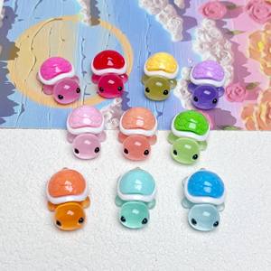 Abalorios de Acrílico Luminosos con Forma de Tortuga de Dibujos Animados, Accesorios de Joyería DIY, Adorno de Escritorio, Bolsa OPP, Multicolor, Forma Irregular, Listos para Usar - Product Image 3