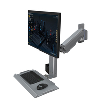 Support mural pour moniteur Meisonic T8-GA01KB en aluminium couleur argent, nouvelle station de travail intégrée pliable pour clavier et souris LCD