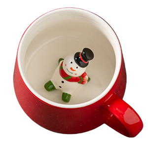 Taza de cerámica GZYSL blanca 3D lindo Animal de dibujos animados hecho a mano taza de café de cerámica 8OZ tazas de café regalo para mamá papá marido esposa <span class=keywords><strong>abuelo</strong></span> - Product Image 4