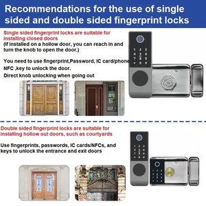 Không thấm nước IP65 mở khóa từ xa với ttlock tuya App cerradura inteligente vân tay mã thẻ chìa khóa thông minh rim khóa - Product Image 5