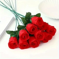Penjualan Langsung Pabrik Bunga Buatan Tangan Berkualitas Tinggi Kuncup Mawar Tunggal Hadiah Hari Valentine Qixi Buket Hidupan Sehari-hari