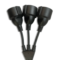 Cable de Extensión de Corriente CA para la UE, de 1 a 3 Tomas, Enchufe Schuko Tipo F, Cable de PVC de 0.35m, 250V 16A, para Uso con Computadora