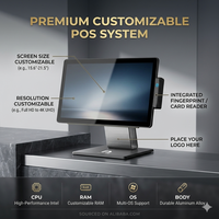 Terminal de point de vente Android Longfly S1 et caisse enregistreuse, couleur noire, écran tactile capacitif, processeur Intel I3, résolution 1366x768