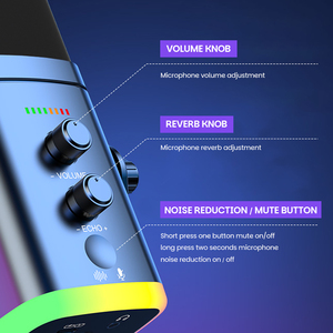 Easemelo USB Type-C năng động microphone RGB chiếu sáng câm nút Máy tính để bàn đứng cho chơi game podcasting trực tuyến - Product Image 4