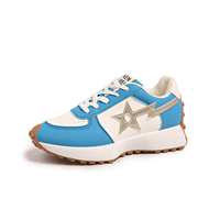 Baskets décontractées pour femmes à blocs de couleur, imprimé étoiles, à lacets, plateforme, semelle épaisse, légères, pour la marche en extérieur, chaussures de sport tendance