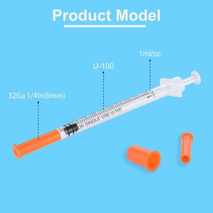 Seringue à insuline 1 ml à usage vétérinaire - Aiguille rose à embout fixe pour chiens diabétiques, chats et thérapie hormonale - Product Image 5