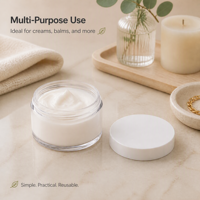 Pot cosmétique en plastique transparent avec couvercle blanc, vide, à double paroi, à large ouverture, 30ml 50ml 80ml 100ml 120ml 150ml, vente en gros