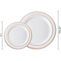 Assiettes de Dîner Jetables en Plastique de 7,5/9/10,25 Pouces pour Mariage, Anniversaire et Fête