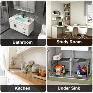 Estante de Metal expandible, <span class=keywords><strong>debajo</strong></span> <span class=keywords><strong>del</strong></span> fregadero de 2 niveles estante de almacenamiento, organizador <span class=keywords><strong>debajo</strong></span> <span class=keywords><strong>del</strong></span> fregadero <span class=keywords><strong>para</strong></span> almacenamiento de armario - Product Image 5