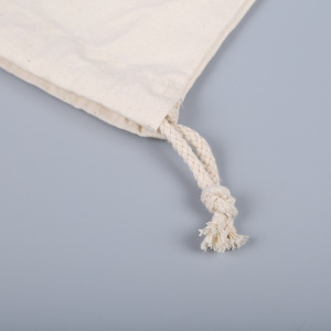 Sac à cordon en coton calicot personnalisé avec double cordon et impression de logo, sac anti-poussière - Product Image 5