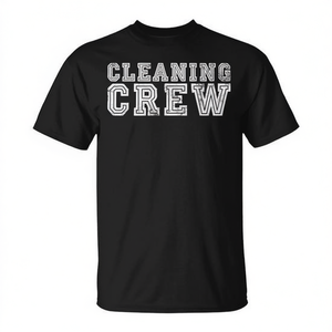 T-shirt noir pour adultes unisexe, chemise promotionnelle de la marque Cleaning Crew - Product Image 2