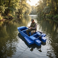 Bateau à rames modulaire portable en LDPE pour le nettoyage des voies navigables et l'hébergement d'urgence, non corrosif, facile à nettoyer, haute flottabilité