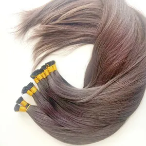 Nature Straight I Tip Keratin Human Hair Extensions flat Tip Russian Remy Hair Extension Nail tip Pre Bonded hair
