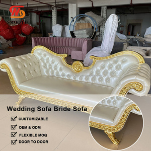 SMOOTH Hot Selling Wedding Decor <b>Sofa</b> <b>Gold</b> and White Wedding Loveseat <b>Sofa</b> for Wedding Furniture Decor - Product Image 2