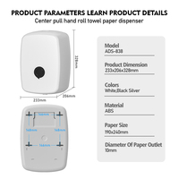 Distributeur de papier toilette commercial ABS à déroulement central pour toilettes publiques