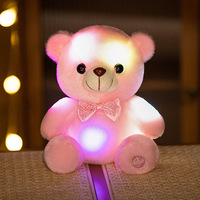 Peluche personnalisée Je t'aime Ours en peluche Jouet en peluche personnalisé Noeud papillon lumineux Cadeau pour la Saint-Valentin Coton PP Vente en gros