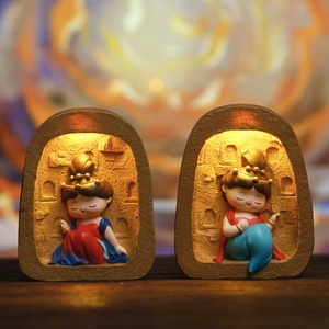 Statuette in Resina Stile Cinese Apsara, Ornamenti Fuxi <span class=keywords><strong>delle</strong></span> Caverne di Dunhuang Mogao, Design Dipinto Carino Personalizzabile - Product Image 1