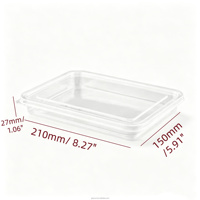 Boîte d'emballage alimentaire en plastique PET jetable en gros, conteneur rectangulaire transparent avec couvercle pour collations, fruits et produits de charcuterie