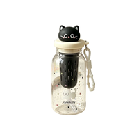 Lastic Waterfles Schattige appelvormige cartoon Kawaii fruitinfuser beker met zeef thee koude brouw fles voor school kantoor