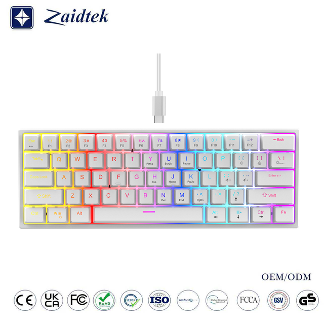 K61 Wired Mechanical Keyboard Blue Switch RGB Backlit | 61-Key Compact Gaming Keyboard for Laptop PC Gamer OEM Wholesale