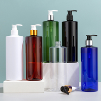 Bouteille de luxe en plastique à épaule plate avec pompe pour lotion cosmétique, soins de la peau et des cheveux, 200ml, 250ml, 300ml, 500ml – Vente en gros