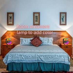 ลำโพงไฟกลางคืน LED บลูทูธอเนกประสงค์ นาฬิกาปลุก ชาร์จโทรศัพท์ไร้สาย 15W ซับวูฟเฟอร์สีสันสดใส ไฟ RGB สำหรับใช้ในบ้าน - Product Image 5