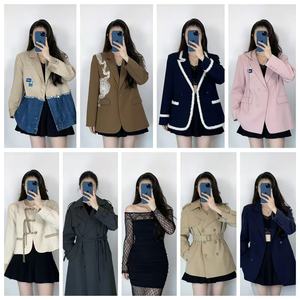 Blazer da Donna in Poliestere Grigio con Bottone Singolo, Tessuto a Maniche Lunghe per Ufficio e Uso Quotidiano - Product Image 2