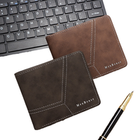 Dompet Pendek Horizontal Gaya Eropa Amerika Bermerek, 80% Kulit PU, Patchwork Warna-Blok, Slot Multi-Kartu, Tahan Air