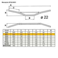 MX1 Guidon croisé à courbure basse Ø22 Accessoire de vélo de route pour BMX MTB Cruisers et vélos de route